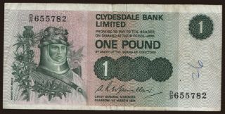 Clydesdale Bank Limited, 1 pound, 1976
