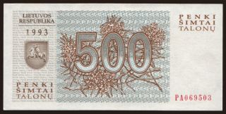 500 talonas, 1993