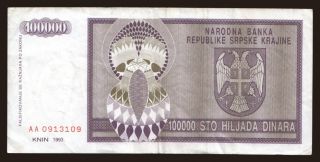 RSK, 100.000 dinara, 1992
