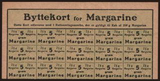 Byttekort for Margarine, 1919