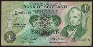 Bank of Scotland, 1 pound, 1981