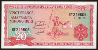 20 francs, 1989