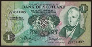 Bank of Scotland, 1 pound, 1973