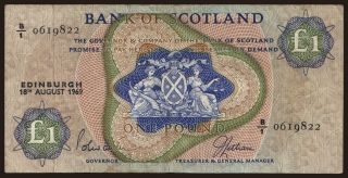 Bank of Scotland, 1 pound, 1969
