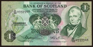 Bank of Scotland, 1 pound, 1980