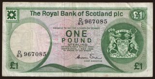 Royal Bank of Scotland, 1 pound, 1986