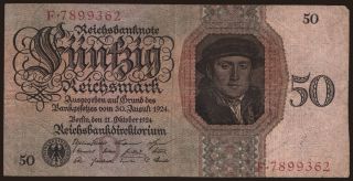 50 Reichsmark, 1924, D/F