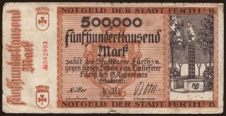 Fürth/ Stadt, 500.000 Mark, 1923
