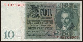10 Reichsmark, 1929, F/T