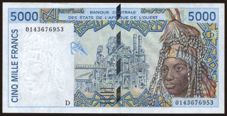 Mali, 5000 francs, 2001