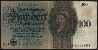 100 Reichsmark, 1924, K/B
