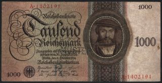 1000 Reichsmark, 1924, R/A, MUSTER