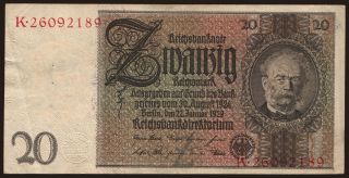 20 Reichsmark, 1929, Z/K
