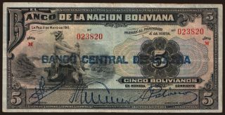 5 bolivianos, 1911(1929)