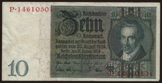 10 Reichsmark, 1929, B/P