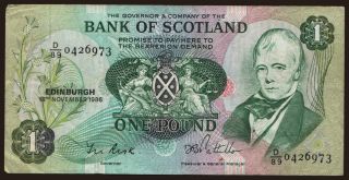 Bank of Scotland, 1 pound, 1986