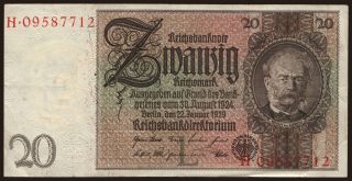 20 Reichsmark, 1929, L/H