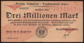 Erfurt, 3.000.000 Mark, 1923