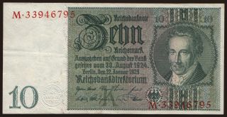 10 Reichsmark, 1929, K/M