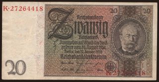 20 Reichsmark, 1929, Z/K