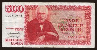 500 kronur, 1981