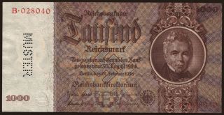 1000 Reichsmark, 1936, E/B, MUSTER