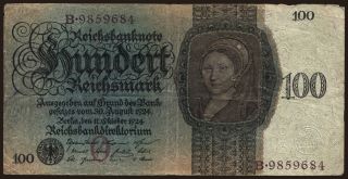 100 Reichsmark, 1924, O/B