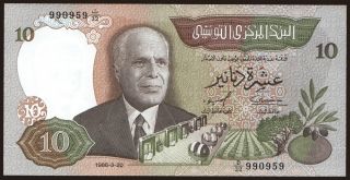 10 dinars, 1986