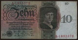 10 Reichsmark, 1924, U/A