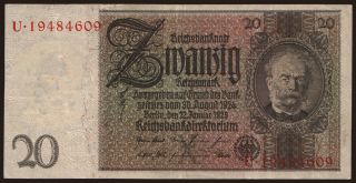 20 Reichsmark, 1929, X/U