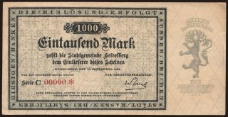 Heidelberg/ Stadt, 1000 Mark, 1918