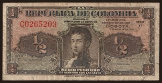 1/2 peso, 1953