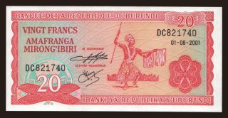20 francs, 2001