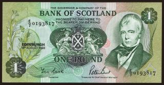 Bank of Scotland, 1 pound, 1988