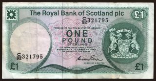 Royal Bank of Scotland, 1 pound, 1984