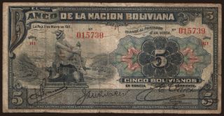 5 bolivianos, 1911