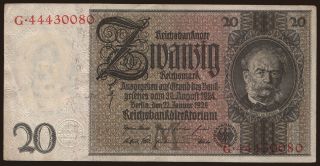 20 Reichsmark, 1929, M/G