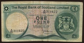 Royal Bank of Scotland, 1 pound, 1975