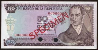 50 pesos, 1970, SPECIMEN