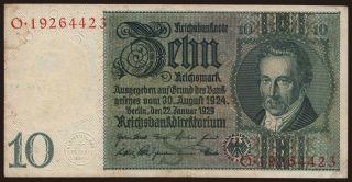 10 Reichsmark, 1929, S/O