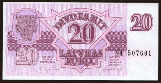 20 rublu, 1992