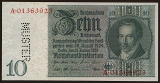 10 Reichsmark, 1929, -/A, MUSTER