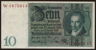 10 Reichsmark, 1929, F/W