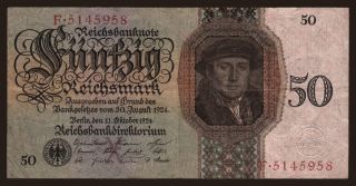 50 reichsmark, 1924, X/F