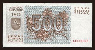 500 talonu, 1993