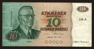 10 markkaa, 1980, Litt. A, replacement