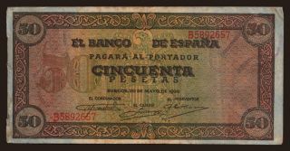 50 pesetas, 1938