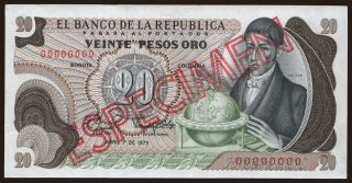 20 pesos, 1979, ESPECIMEN