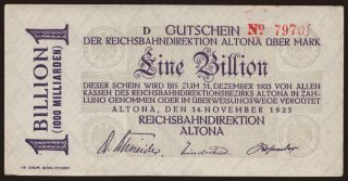 Altona, 1.000.000.000.000 Mark, 1923