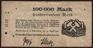 Waldenburg/ Niederschlesisches Steinkohlensyndikat G.m.b.H., 100.000 Mark, 1923